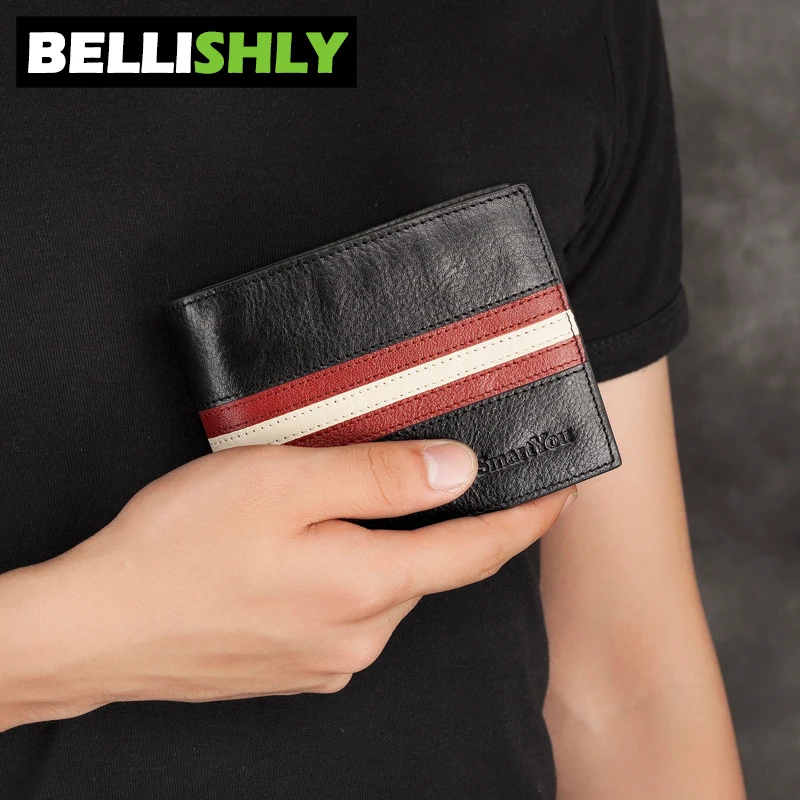 Bellishly для мужчин модные элегантные Оригинальные маленький кошелек кожаный s