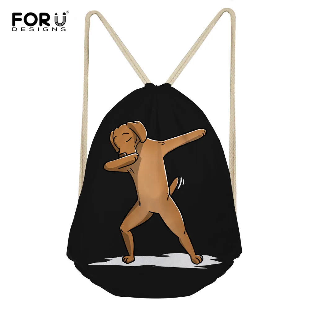FORUDESIGNS/унисекс Выжла сумки с принтом со шнурком для женщин легкий рюкзак мужчин
