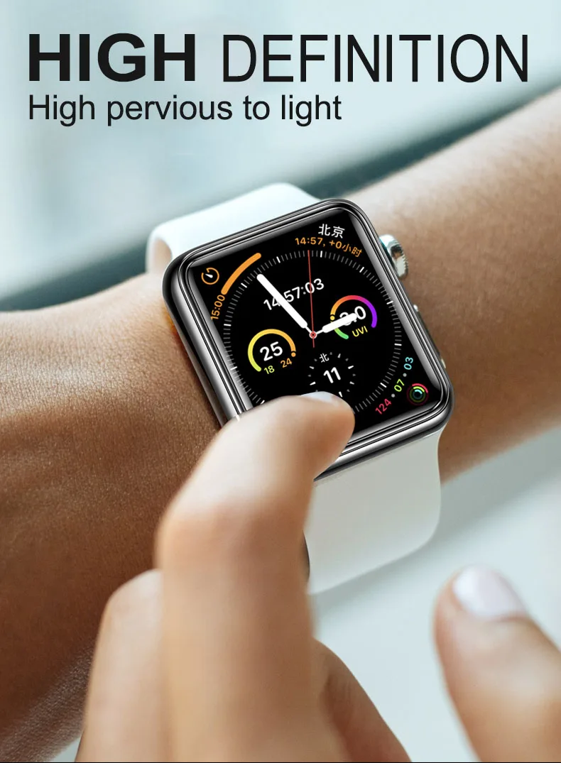 Nano Жидкий УФ Полный Клей протектор экрана для apple Watch 38 42 мм 40 мм 44 мм закаленное стекло i Watch 5 4 3 2 1 полное покрытие УФ стекло