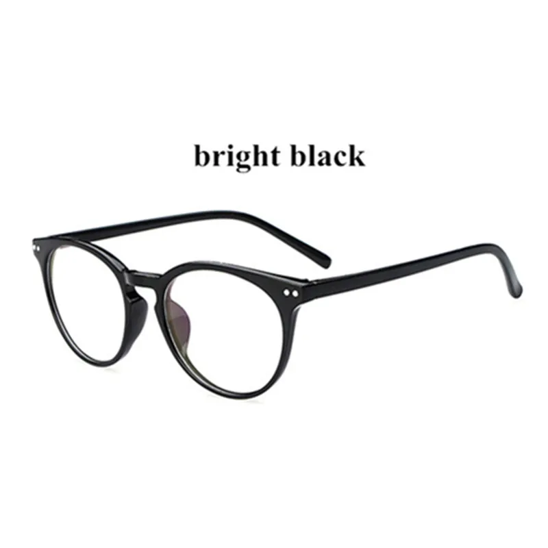 bright black Ретро круглые очки, оправа для женщин, фирменный дизайн, прозрачные оптические компьютерные анти-синие очки, мужские оправа Oculos De Grau - Цвет оправы: bright black