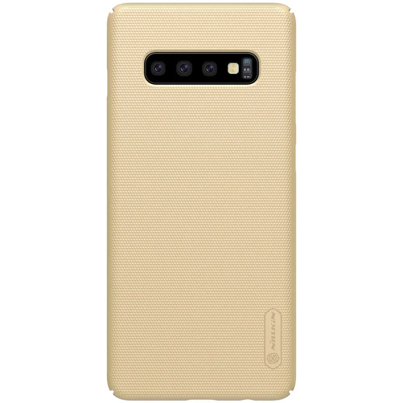Золотой 10 шт./лот NILLKIN Супер Матовый щит Матовый ПК Жесткий Чехол для samsung Galaxy S10 чехол - Цвет: Золотой