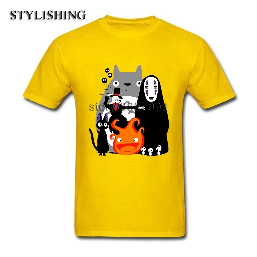 Юмор Teeshirts для мальчика из натурального хлопка Рубашка с короткими рукавами Ghibli