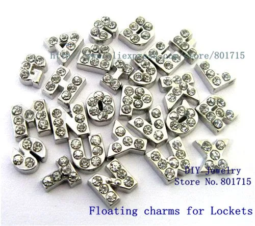 26 шт сплав и горный хрусталь плавающие живые амулеты буквы 5 8 мм для жизни