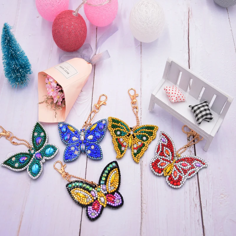 5 шт. DIY Полный особой формы алмазов картина куклы фрукты мультяшный брелок брелки
