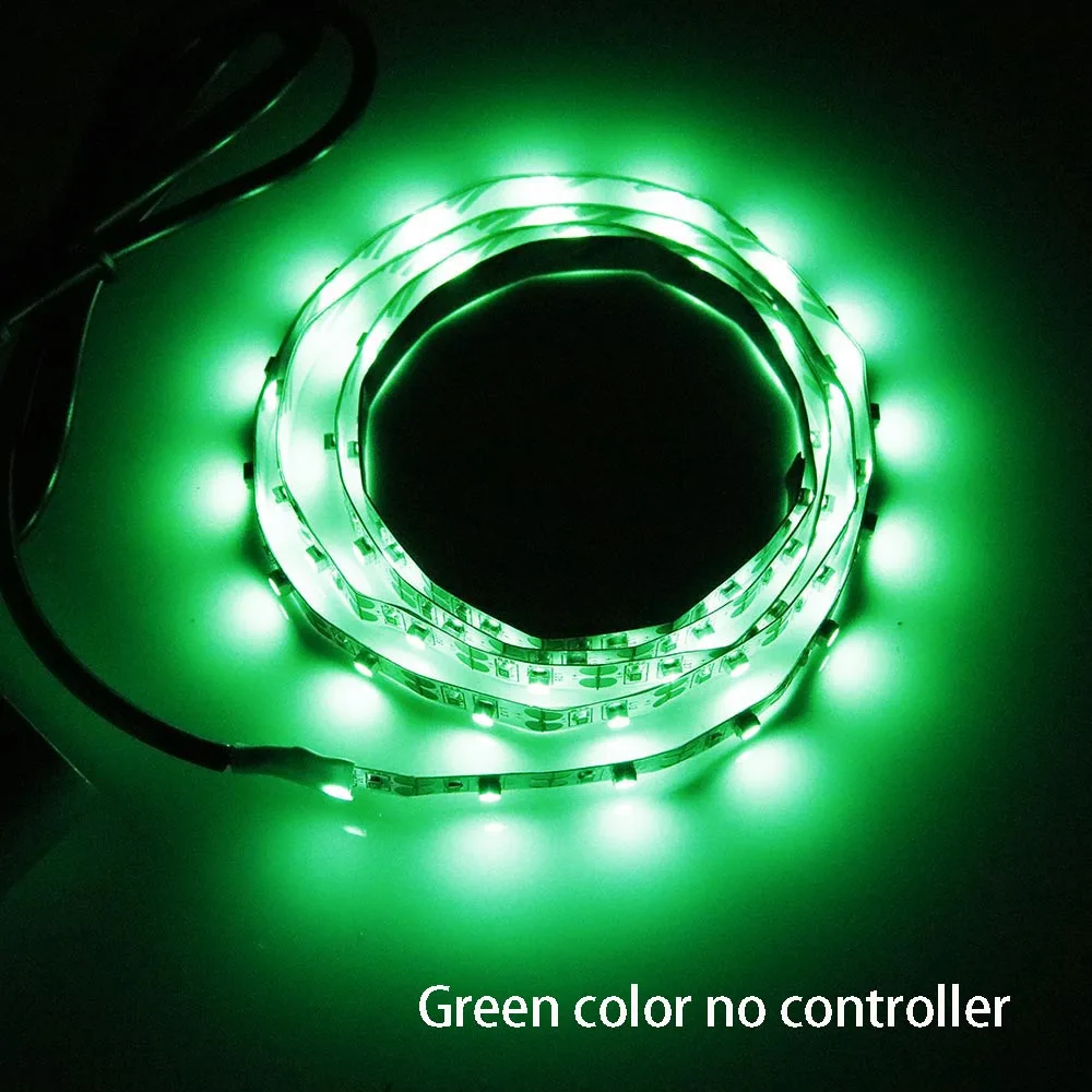 Зеленый USB Светодиодная лента 5 в 60 светодиодов/м RGB 7 цветов светильник SMD 3528 SMD чип 50-200 см лента для ТВ велосипед задний светильник ing L - Испускаемый цвет: Зеленый