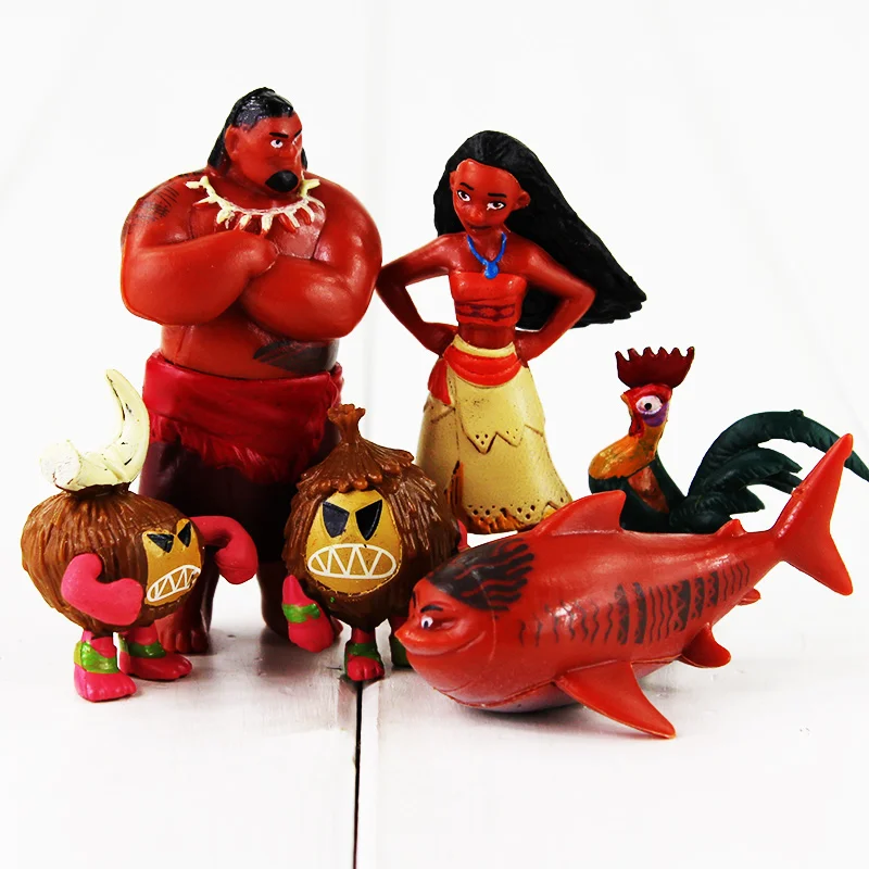 12 шт./лот принцесса Моана фигурки Maui Chief Tui Tala Hei Pua милые мини коллекционные модели