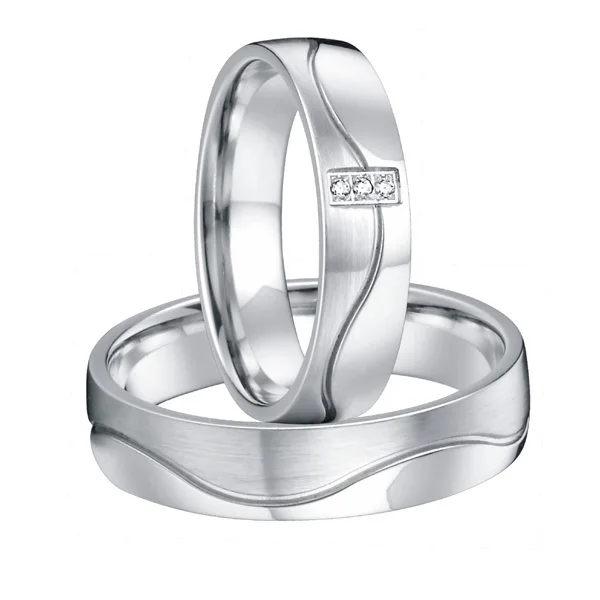 Пара колец для невесты из титановой стали цвет белое золото | Украшения и