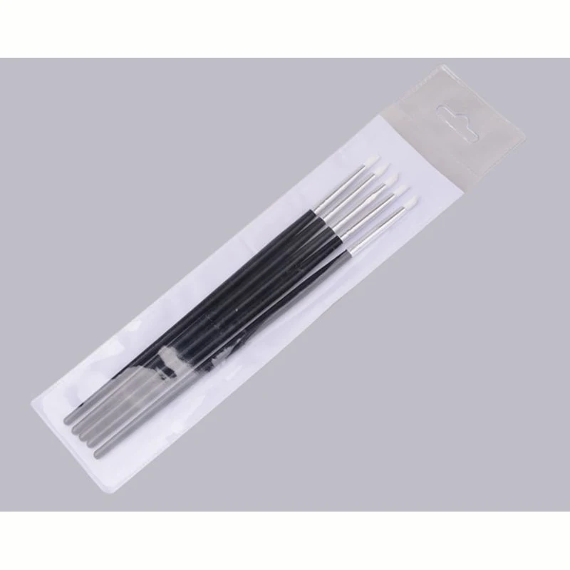 5pcs Multifunction Profession Nail Pens Black Manicure Engraving Embossed Small Head Pen Super Soft Silicone Art Tools | Красота и