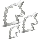 Набор резаков для печенья KENIAO из нержавеющей стали с головкой единорога, форма для печенья большогосреднегомаленького размера размером 6,6 см9 см4,1 см, резак для помадки