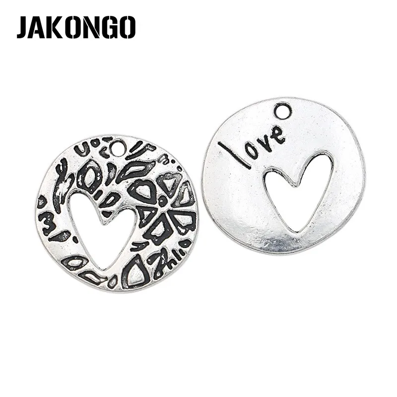 JAKONGO 10 шт. античное серебряное покрытие стиль любви для изготовления браслетов