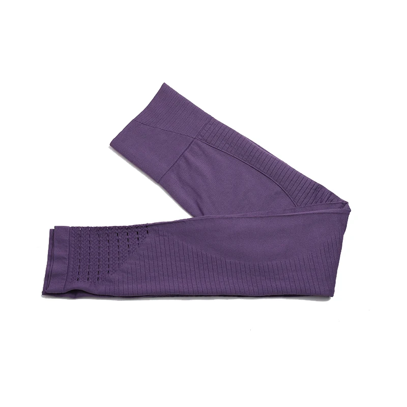 Открытые бесшовные леггинсы для фитнеса с высокой талией штаны йоги контроль