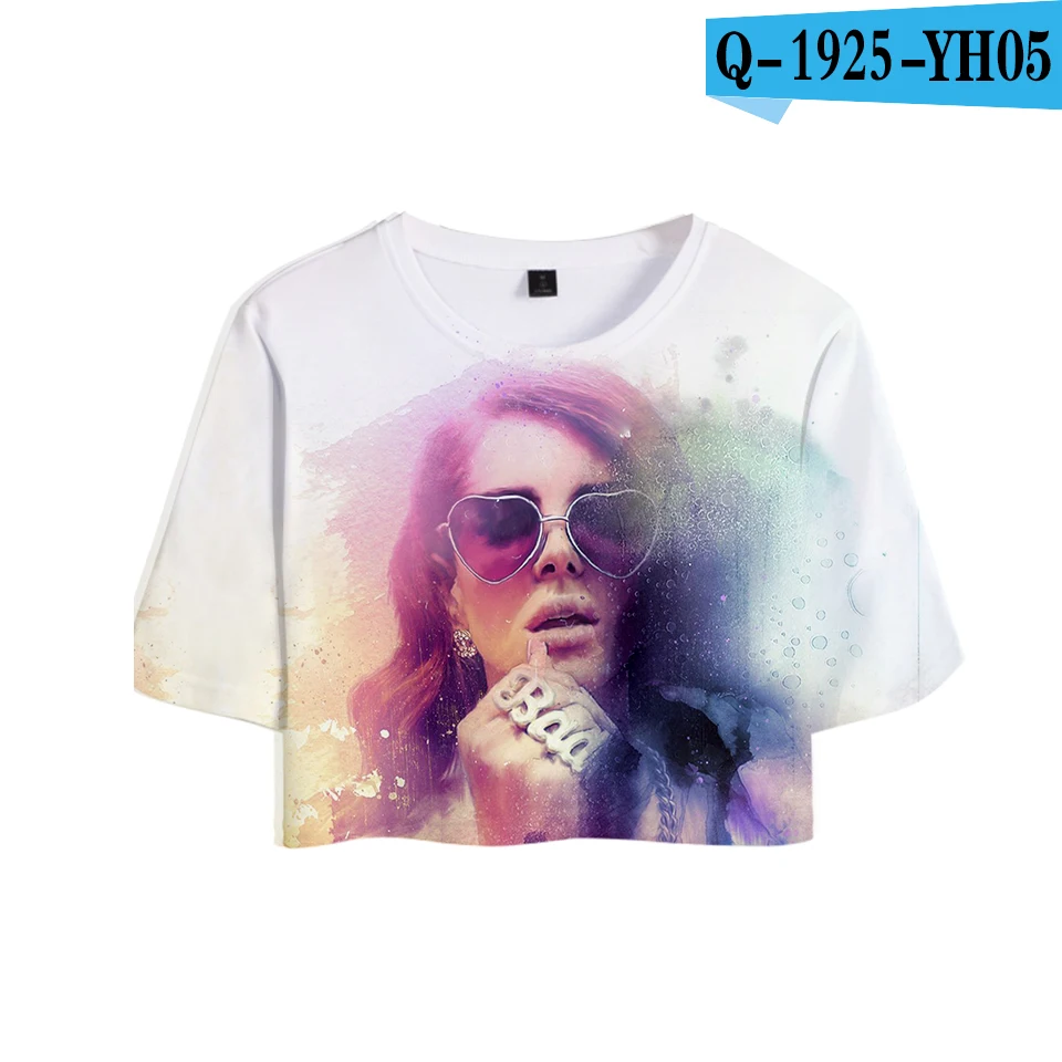 Lana Del Rey, 3D принт, женские летние топы, короткий рукав, мода,, футболки, повседневные, для девушек, сексуальные, стильные, футболки - Цвет: Золотой