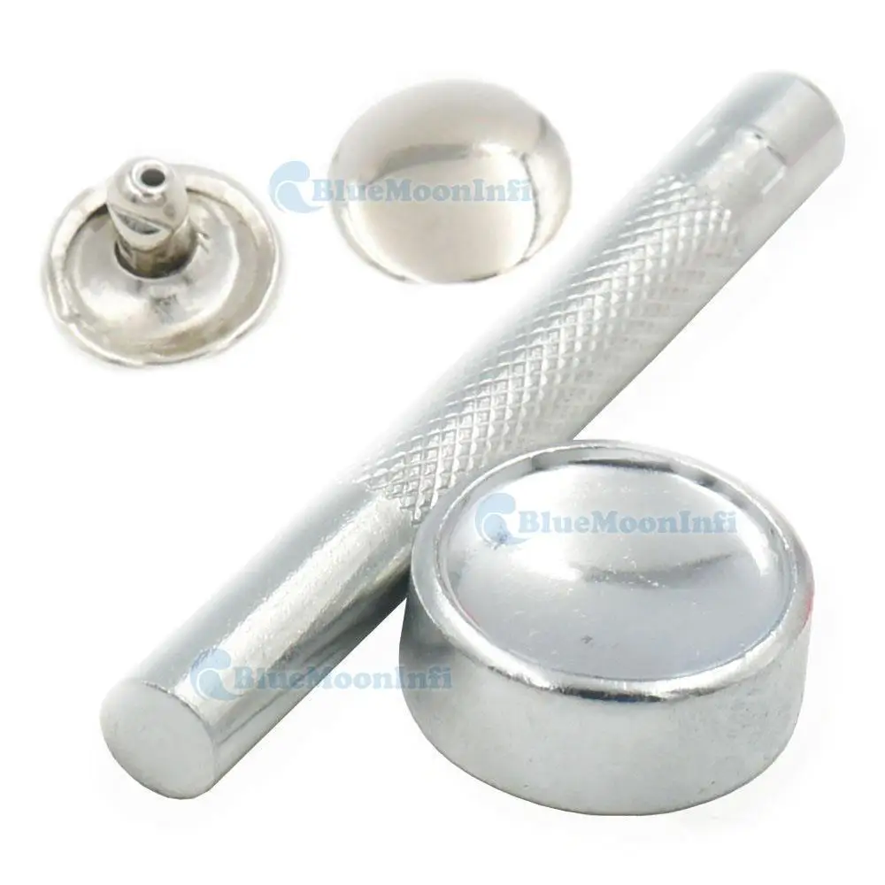 100 шт./лот один инструмент с двойной круглой заклепкой шпилька для кожи кожаные