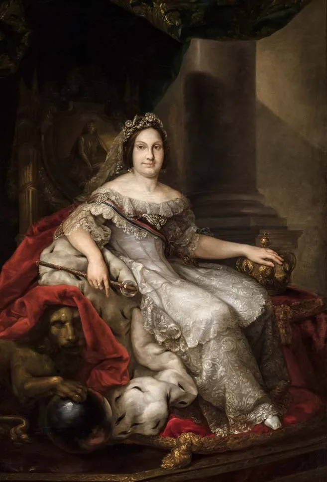 Оптовая продажа картина # TOP ART Queen of Spain Isabel II de Borbon Портрет холст маслом на