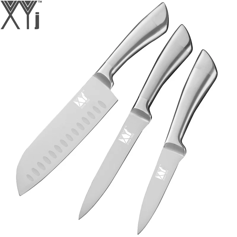 3PCS SUP XYj кухонный нож из нержавеющей стали для нарезки хлеба шеф-повара сантоку, кухонные ножи для фруктов, Набор японских профессиональных аксессуаров - Цвет: 3PCS SUP