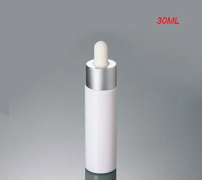 

30ml white dropper bottle with matt sliver collar and white Bulb serum bottle essential oil bottle high quality bottle