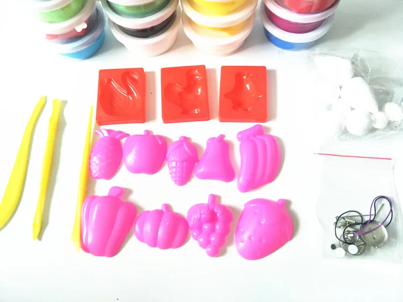 24 цвета Воздушная сухая цветная глина холодный фарфор игровое тесто Детская