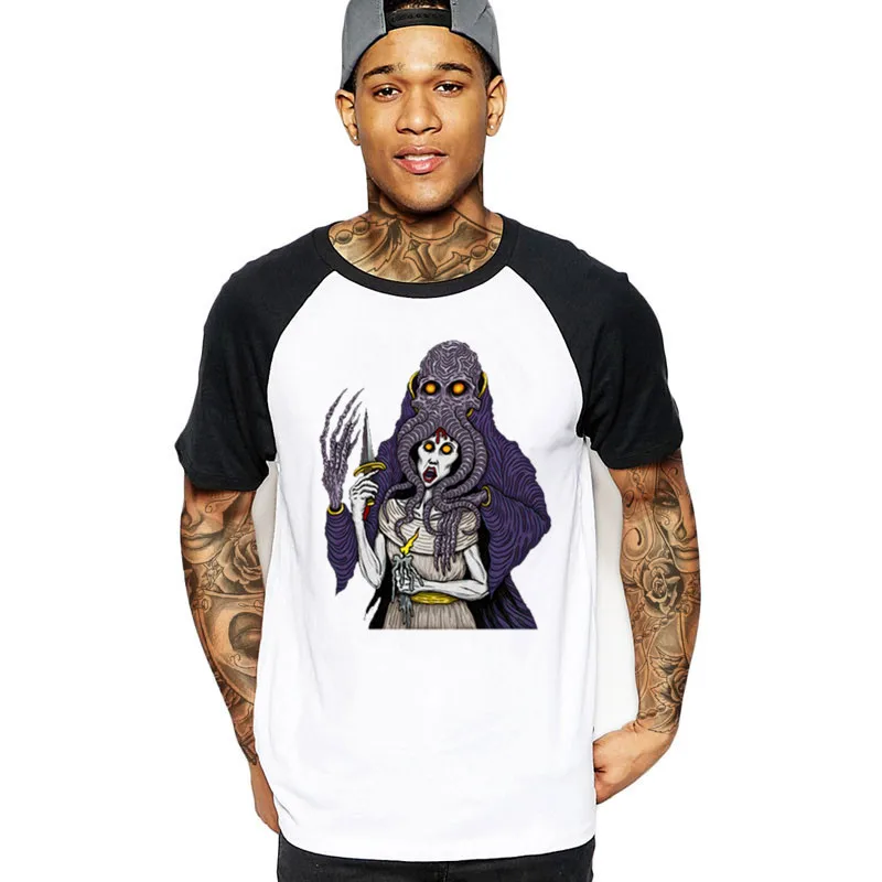 2021 streetwear Bad MF Azhmodai gygax lovecraft dnd cthulhu mind flayer illithid d20 Men game anime t shirts male tshirt t-shirt | Мужская