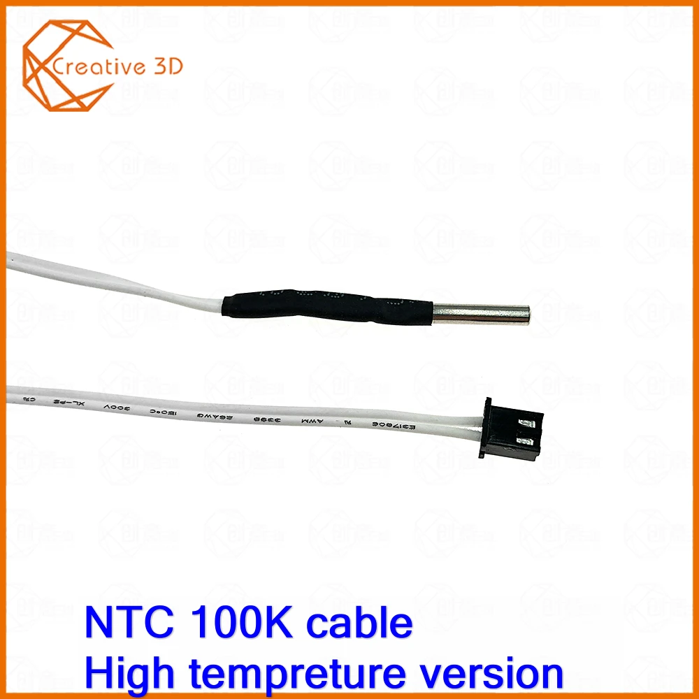 5 шт./партия 100K Ом NTC 1 м/2 м линия 3950 тепловой датчик с кабелем 3D печать части температура часть белые аксессуары 1 м 2 м Длинные