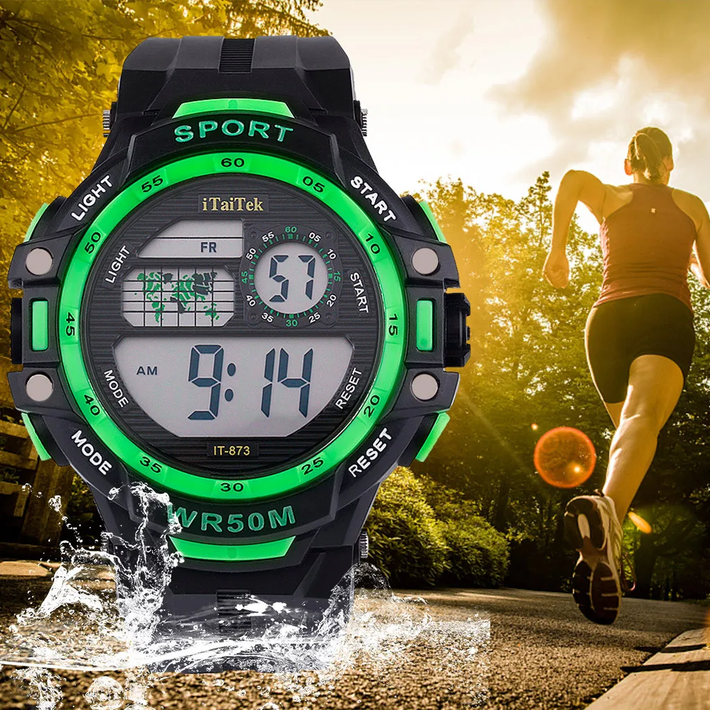 Часы reloj hombre цифровые водонепроницаемые спортивные многофункциональные
