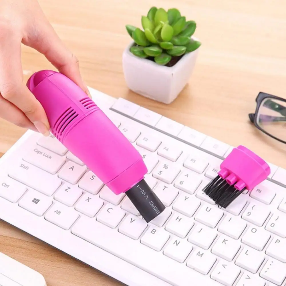 Pink Мини-компьютер пылесос USB клавиатура очиститель ПК ЩЕТКА для ноутбука пылеочиститель комплект Вакуумный Очиститель компьютера чистящие инструменты - Цвет: Pink