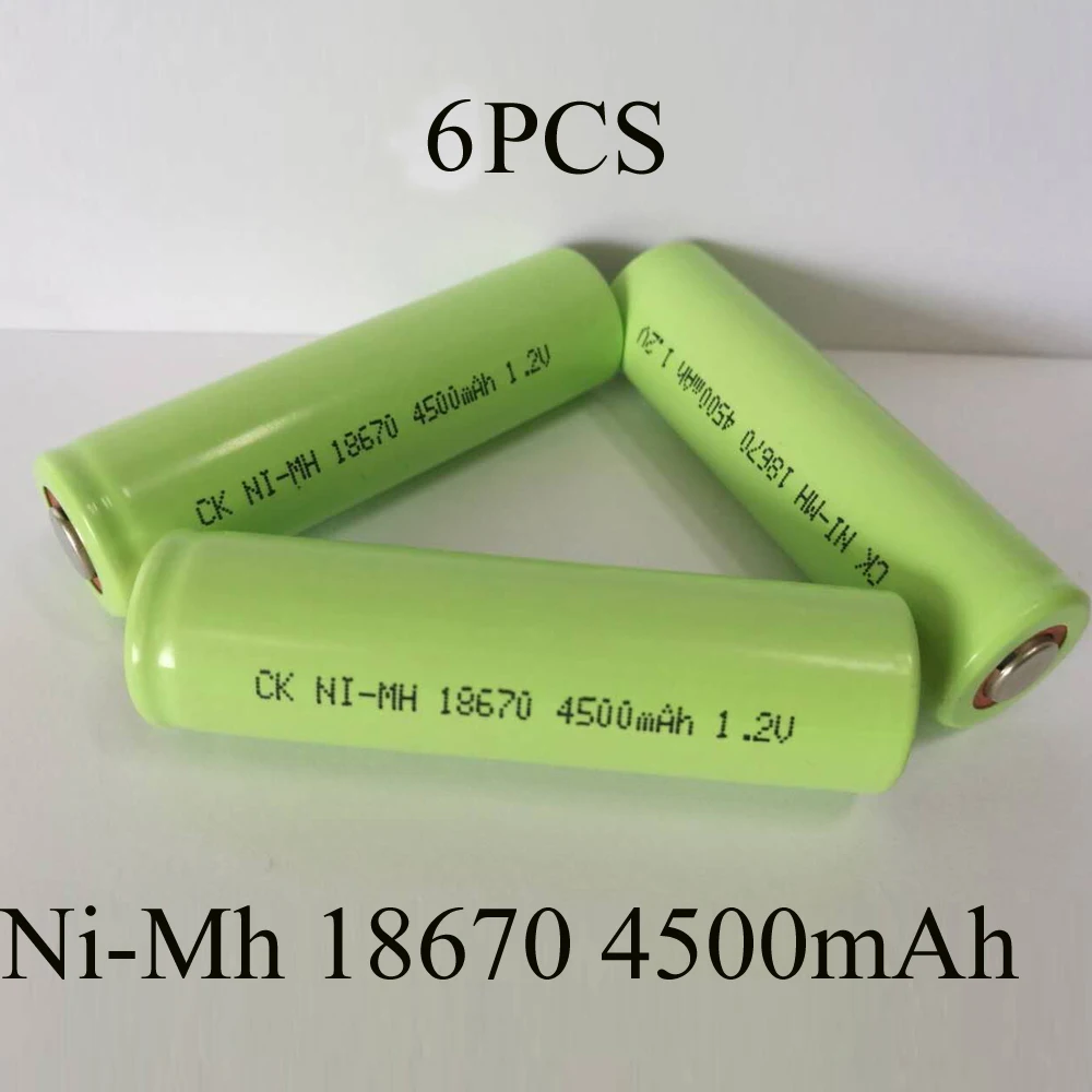 SORAVESS 6 шт. 1,2 в Ni-Mh 4/3A 18670 перезаряжаемые батареи Ni Mh 4500 мАч батареи никель-металл-гидридные батареи медицинское оборудование