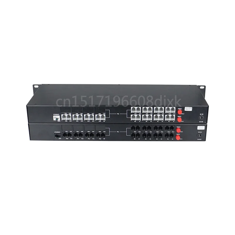 

24-канальный PCM-голосовой Телефон + 1-канальный 100M Ethernet-волоконно-оптический конвертер FC SM 20 км
