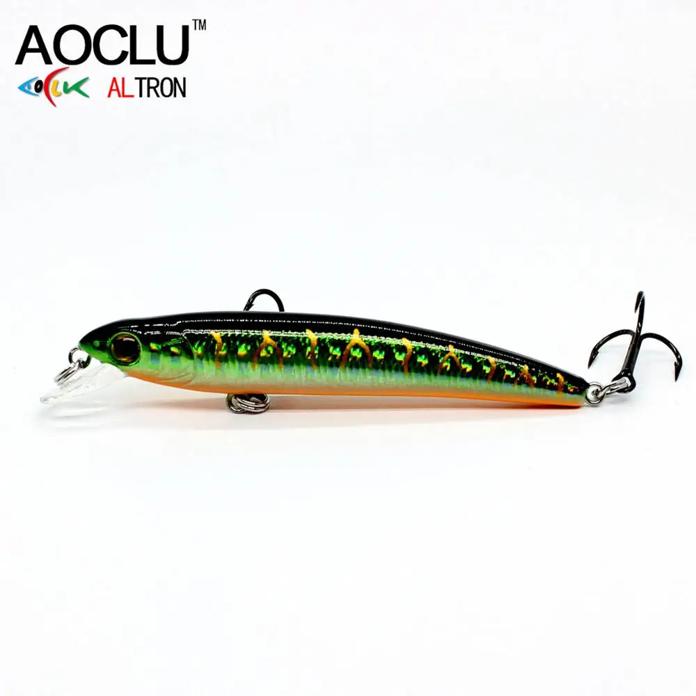 COLOR A WH078 AOCLU новая приманка воблеры Jerkbait 70 мм 5 г жесткая приманка гольян сумашедшая рыбалка приманка морской окунь свежие Крючки 6 цветов снасти - Цвет: COLOR A WH078