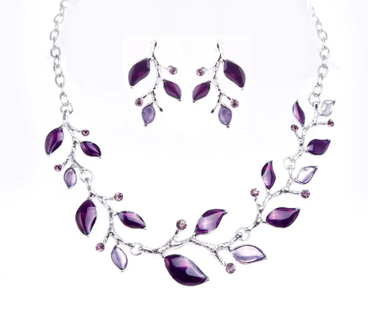 Комплект из колье и серёг эмалированного сплава | Украшения аксессуары