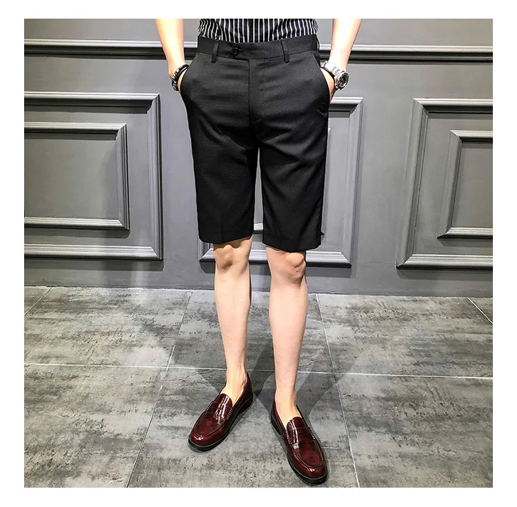 Короткий костюм брюки мужские платья брюки красные пятые Брюки Slim Fit Королевский синий Pantalon Slim Homme летние шорты Calca Social casual