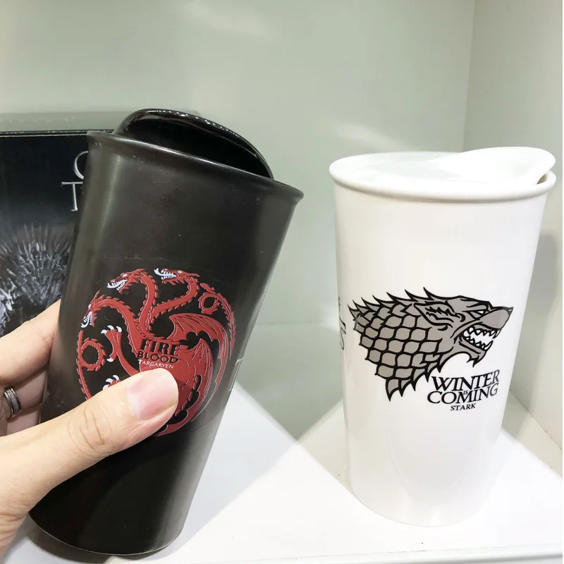 Игра престолов кофейные кружки с крышкой керамические чашки и кружки креативная посуда для напитков огонь и кровь