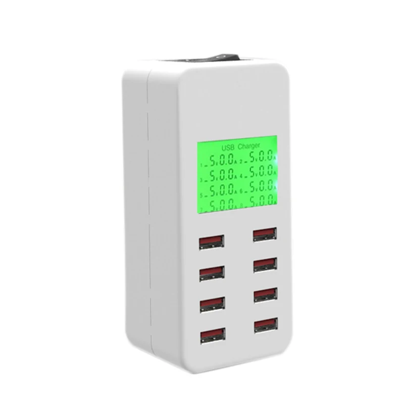 Смарт Usb зарядное устройство Led дисплей 8 Порт 40 Вт Быстрая зарядка для Iphone Ipad Samsung