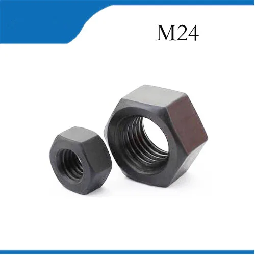 

3pcs 100% New M24 Nut Hex Nut Grade 8.8 Black Stainless Carbon Steel Thread Nut High Strength Hex Nutsertstainless bolts,nails