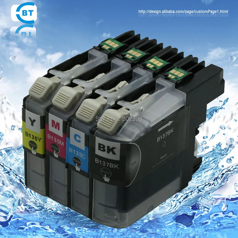 4 шт. совместимый с brother lc137bk lc135 чернильный картридж для MFC J4410DW J4510DW J4710DW принтера|ink