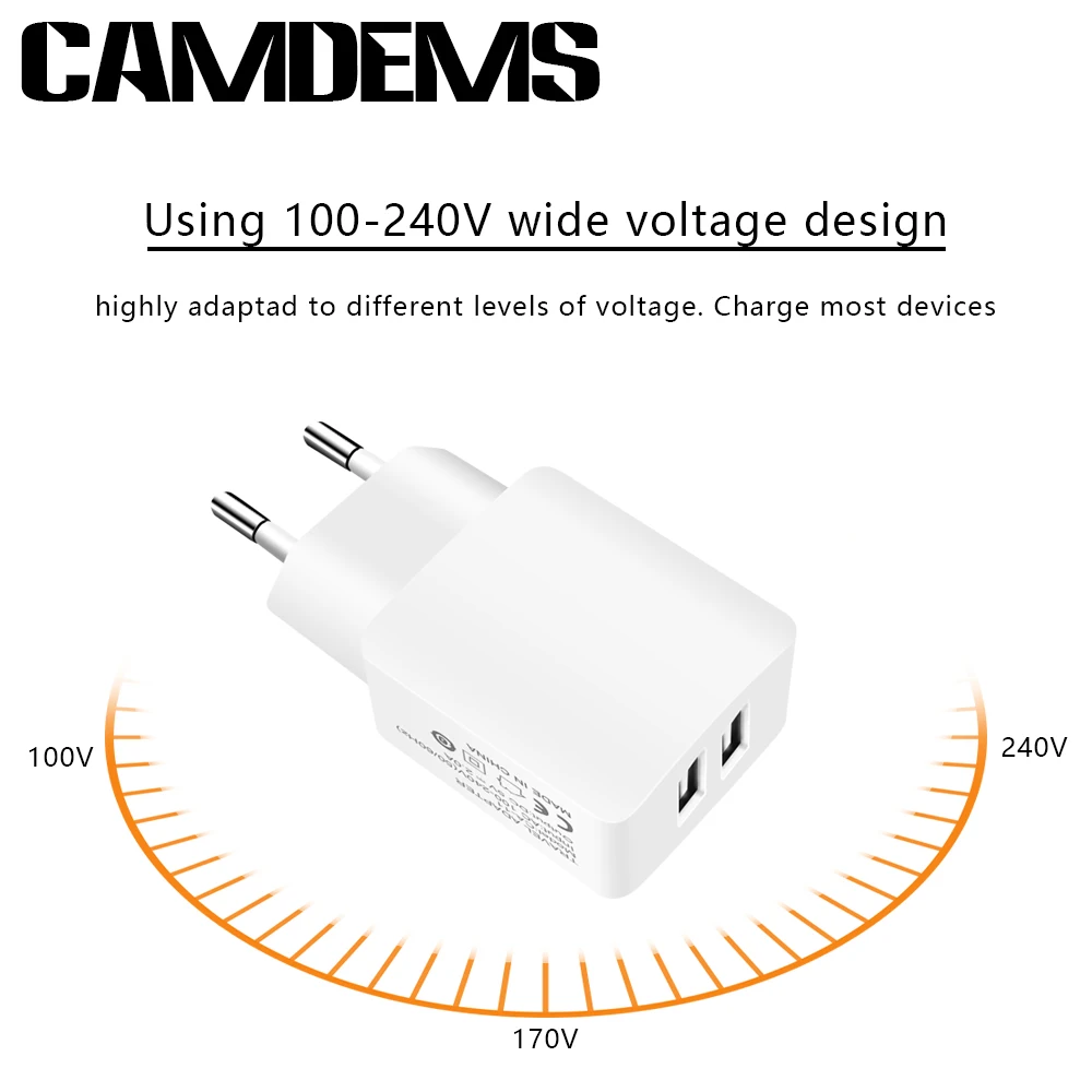 Зарядное устройство micro USB CAMDEMS для Samsung S6 S7 J7 A3 Xiaomi Lenovo LG G4 + настенные сетевые