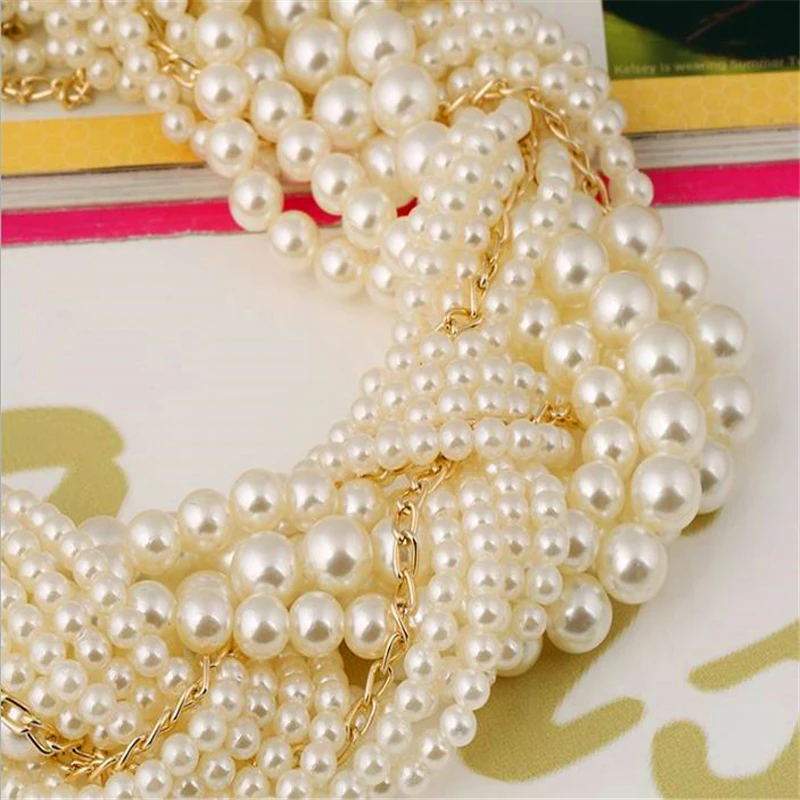 

new summer Europe and America street shot pearl exaggerated tassel necklace set dating festival party jewelry