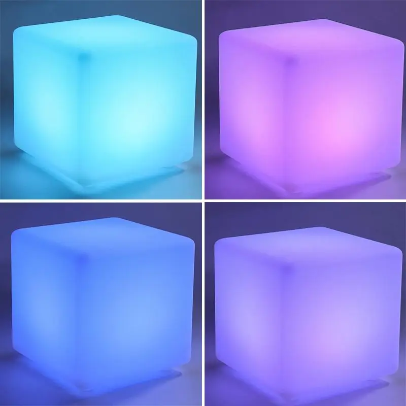 Новейший 20 см RGB светодиодный светильник куб сиденье стул водонепроницаемый