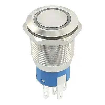 DC 12V 3A синий светодиодный Ангел глаз SPDT мгновенная металлическая кнопка