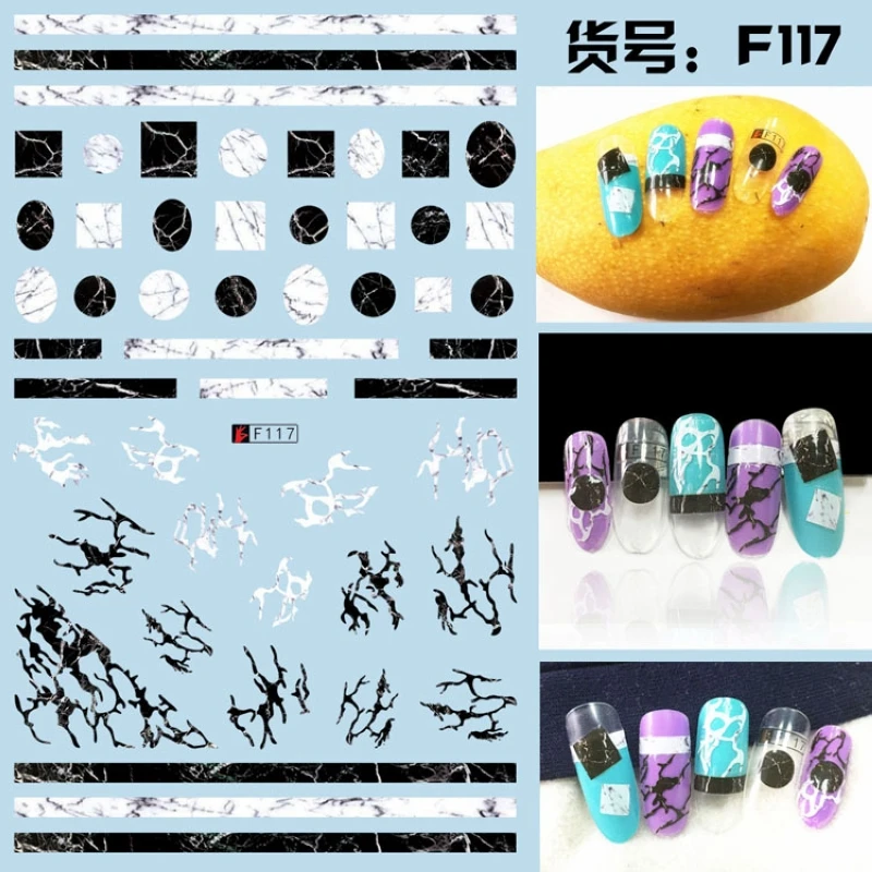 

SUPER THIN SELF ADHENSIVE 3D NAIL ART NAIL SLIDER STICKER LOVE POEM LETTER LACE MARBLE TEXTURE F117-186