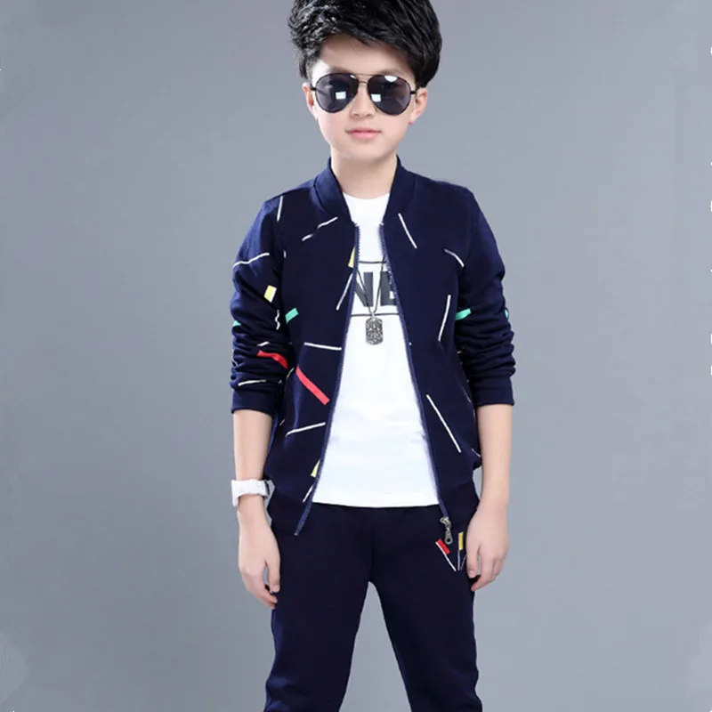 Boys Clothing Sets Spring Autumn Children Sport Suits Long Sleeve Boys Clothes 3 PCS Kids Tracksuit 4 6 8 10 11 12 13 Years