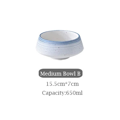 Meduim bowl B 1 шт. простой Керамика посуда набор фарфоровой посуды говядина тарелка для десертов рисовая чаша для супа, салата кружка креативный Настольный Декор ваза - Цвет: Meduim bowl B