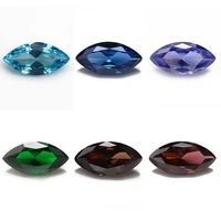 size 2x410x20mm marquis shape seablue green coffee blue rhodolite 5a cubic zirconia stone synthetic gems cz stone for jewelry