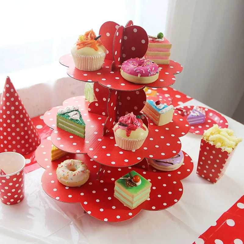 1 комплект Европейский стиль Мороженое Cakecup Кондитерская подставка для десерта торт стойка для клетки для птиц форма автомобиля розовый/синий розовый горошек бумажная полка для торта - Цвет: G