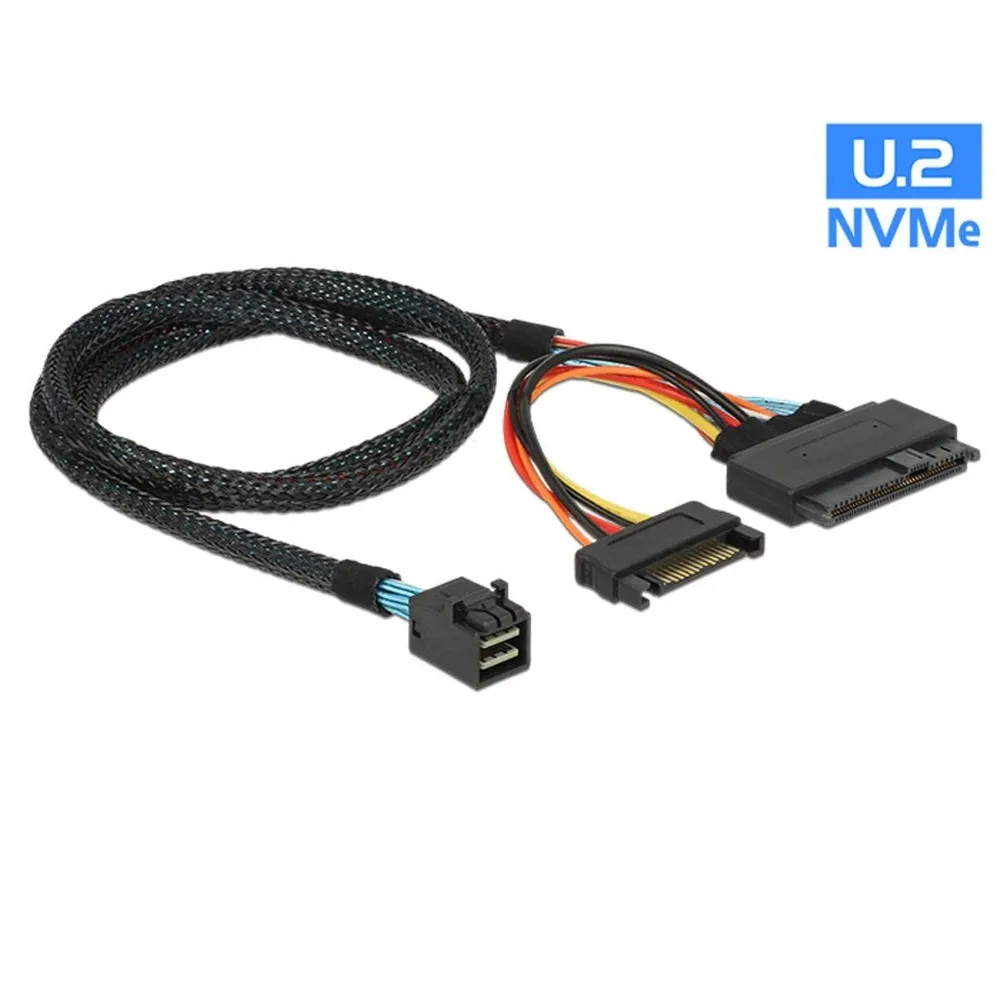 

CableDeconn Mini SAS SFF 8643 to U.2 SFF-8639 Cable with 15 Pin Female SATA Connector SSD Power Cable Wire 12Gb/S 0.5M-1M