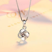 everoyal lovely zircon clover pendant necklace girl bride wedding accessories trendy lady silver 925 necklace for women jewelry