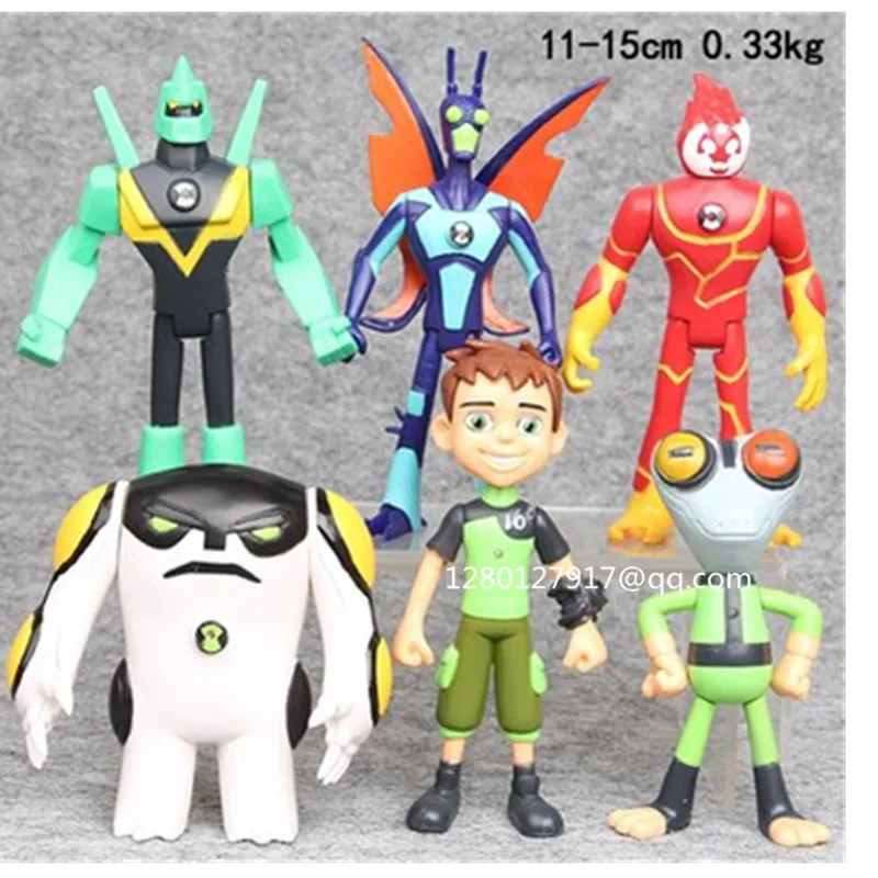 6 шт./лот Ben10 Junior Hacker Ben Tennyson Gwen Wildmutt фигурка из ПВХ Коллекционная модель игрушка 11 15