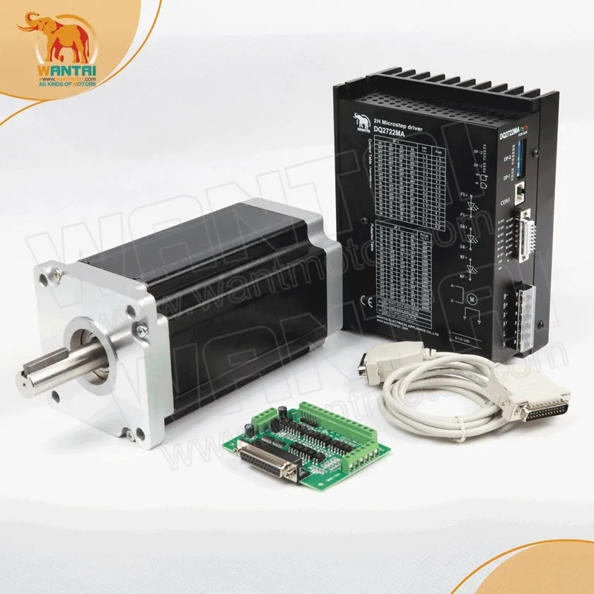 

Great Kit! CNC Wantai Nema42 Stepper Motor 110BYGH201-001 4200oz+Driver DQ2722M 220V 7.0A 300Micro Metal Embroidery Grind