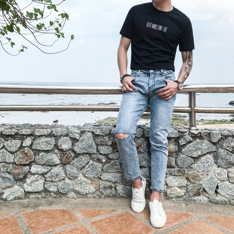 Мода 2019 лето для мужчин футболки Фирменная Новинка Slim Fit s Повседневная футболка