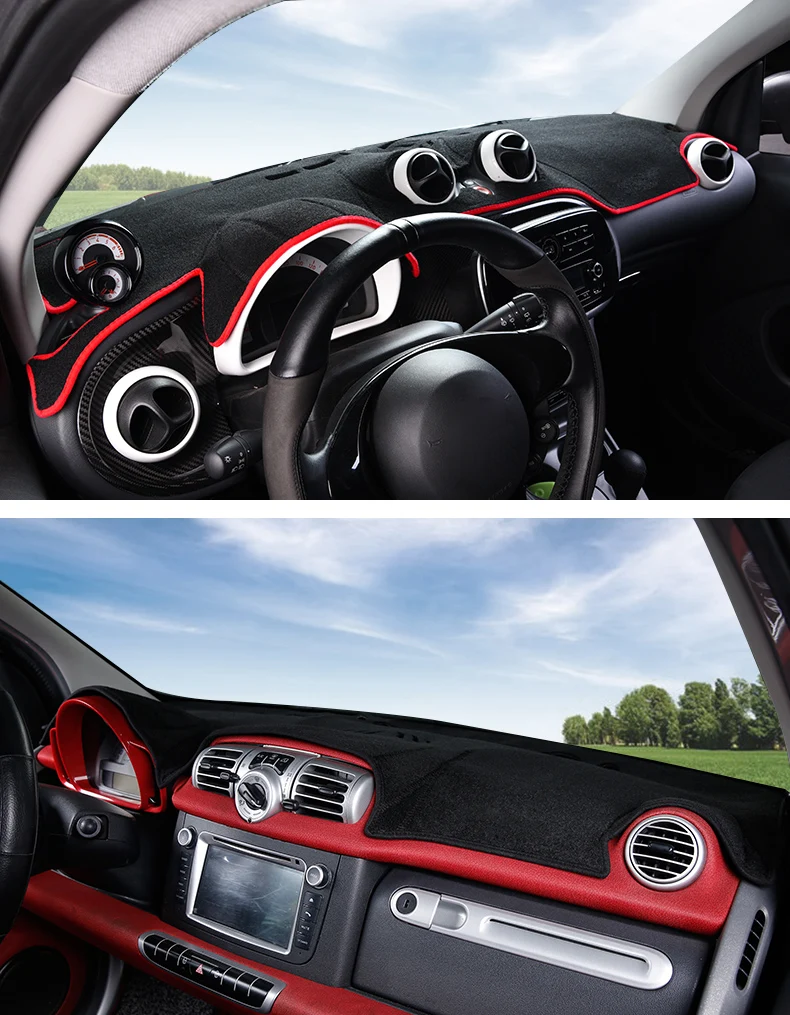 Lsrtw2017 полиэстер коврик для приборной панели автомобиля для Smart Fortwo ForFour 204 2013 2012 2011 2010 2008 2009 2007