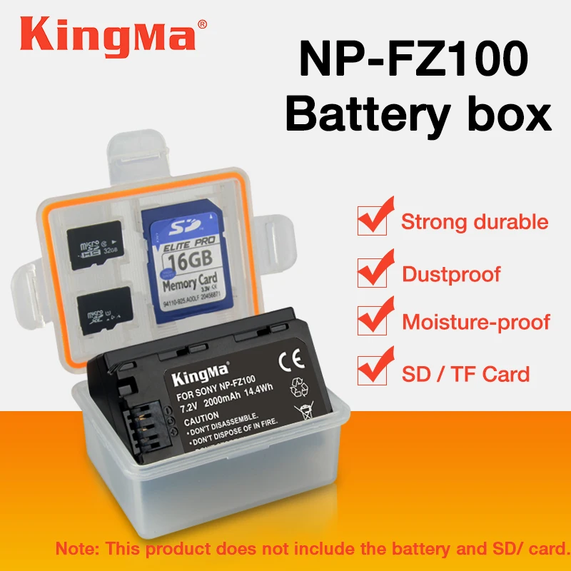 KingMa 5 шт. NP-FZ100 NPFZ100 пластиковый чехол-держатель для NP FZ100 Alpha a9 A7R 3 Alpha III A7 MARK батарейный блок